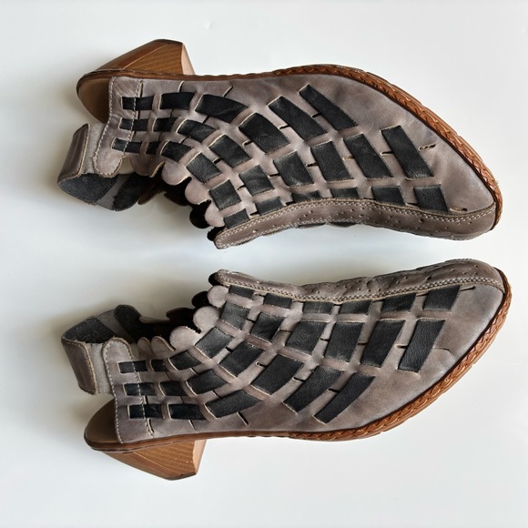 Rieker Antistress Sina Slingback 39/US 8 Woven Leather Azure Gray Slip On Shoes - Picture 1 of 15